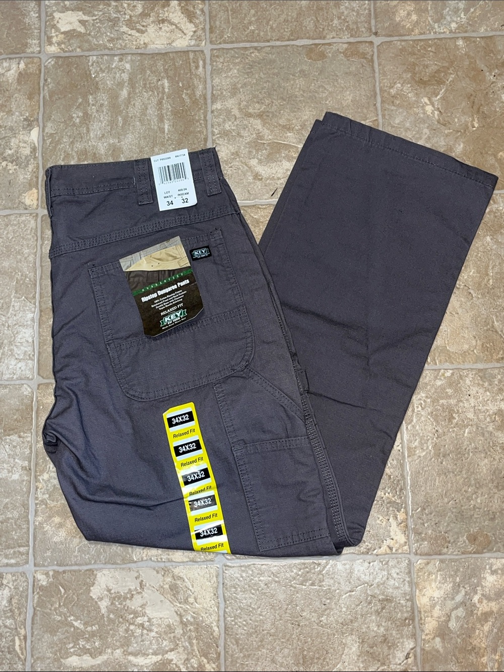 NWT Key Ripstop Dungaree Relaxed Fit Cargo Work Pants